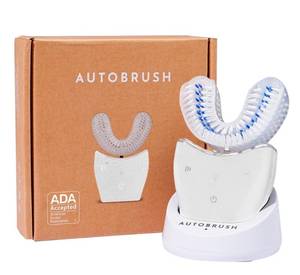 lot 7870 image: Autobrush Sonic Pro Electric Toothbrush Only ADA Accepted U-Shaped Brush, Clinically Proven Up to 5.1X Better Cleaning, 30-Second Full Mouth 360 Clean, Rechargeable, Waterproof, White, Womens Small