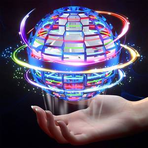 lot 7880 image: PITKLG Flying Orb Ball 2025 Upgraded Hand Controlled Flying Spinner Ball with RGB Led Lights Boomerang Spinner 360°Rotating Soaring UFO Mini Orb Drone Toy Safe for Kids Adults(Blue)