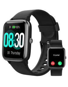 lot 7882 image: GRV Smart Watch for iOS and Android Phones (AnswerMake Calls), Watches for Men Women IP68 Waterproof Smartwatch Fitness Tracker Watch with Heart RateSleep Monitor Steps Calories Counter (Black)