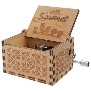 lot 7891 image: Huntmic The Simpsons Music Boxes,Wood Engaved Antique Handmade Musical Boxes Best Gifts for Valentines DayChristmas