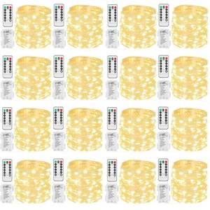 lot 7897 image: Beieverluck 16 Pack 33FT 100 LED Fairy Lights Battery Operated Fairy Lights with Remote and Timer Waterproof String Lights Outdoor Indoor for Bedroom Wedding Christmas Decorations, Warm White