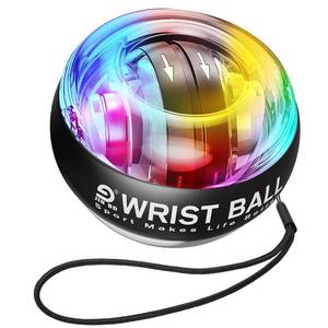 lot 7912 image: JIN BD Wrist Trainer Ball Auto-Start Gyroscopic Forearm Exerciser Gyro Ball for Strengthen Arms, Fingers, Grip and Muscles Black with LED Light