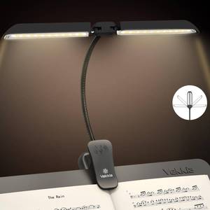 lot 7915 image: Vekkia 64 Led Rechargeable Music Stand Light - Folding Clip On Piano Lamp, Portable Professional with 5 Brightness 3 Color Temperature for Grand Piano and Book Reading