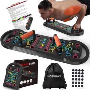 lot 7925 image: HOTWAVE Push Up Board, Push Up Board for Men - Foldable Pushup Board Home Gym Pushup Board with Handles Professional Strength Training Equipment for Men