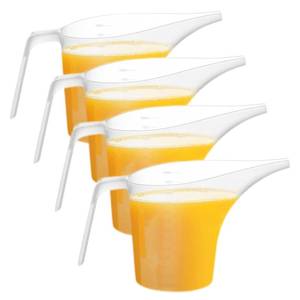 lot 7935 image: 4 Pack Plastic Funnel Pitcher,Measuring Cup with Long Spout,Large Capacity Easy Pour Cup,Perfect for Bakeware Mold,Oils,Watering Plants(1000ml)