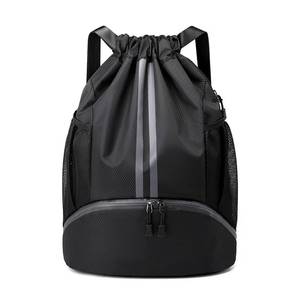 lot 7940 image: JELUTAR Drawstring Backpack Gym Bag with Shoes Compartment for Soccer, Basketball, Swim, Water-Resistant String Backpack Beach Cinch for Women Men