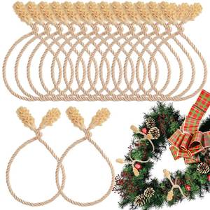 lot 7941 image: 16pcs Champagne Gold Christmas Garland Twist Ties - Reusable and Flexible Banister Decoration Ties for Stair Railings, Wreaths, Stockings & Holiday Home Decoration