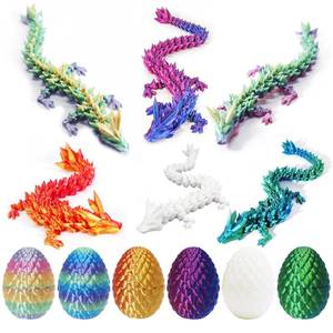 lot 7952 image: 6pack 3D Printed Dragon Egg with Dragon Inside,Mini Crystal Dragon Fidget Toy, Surprise 3D Printed Animals Toy (6 Pack)