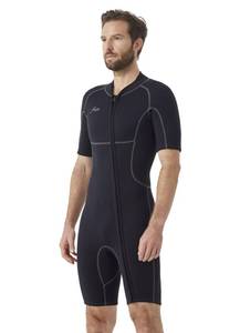 lot 7971 image: Hevto Shorty Wetsuits Men 2mm Neoprene with Pockets Front Zip Short Wet Suit for Surfing Swimming SUP Snorkeling Diving (M2S-Black, XS)