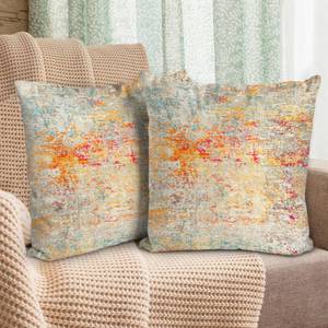 lot 7974 image: BUAEL Boho Floral Throw Pillow Covers 22x22 inch Set of 2,Boho Rug Geometric Floral Pattern Decor Double Sided Pattern Cushion Cover Soft Pillow Case Living Sofa Room Bed Square Pillow Cover