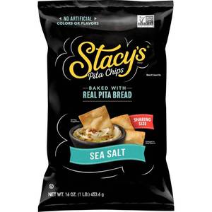 lot 9109 image: Case of 4 Stacys Simply Naked Pita Chips Sharing Size - 16oz