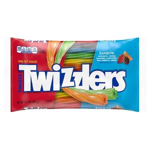 lot 9115 image: Twizzlers Twists Rainbow Chewy Candy  Bag 12.4 oz 12 pack