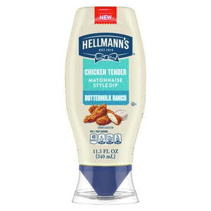 lot 9134 image: Hellmann s Buttermilk Ranch Chicken Tender Mayonnaise Style Dipping Sauce  11.5 fl oz Squeeze Bottle 7 pack