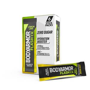 lot 9158 image: BODYARMOR Flash IV Lemon Lime Pouches - 6ct 12 pack