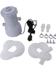 lot 9206 image: 530 GPH Clear Cartridge Filter Pump for Ground Pools, Efficient Circulation Filtration, Quiet with ABS Material, Complete Accessories (US Plug 110V)