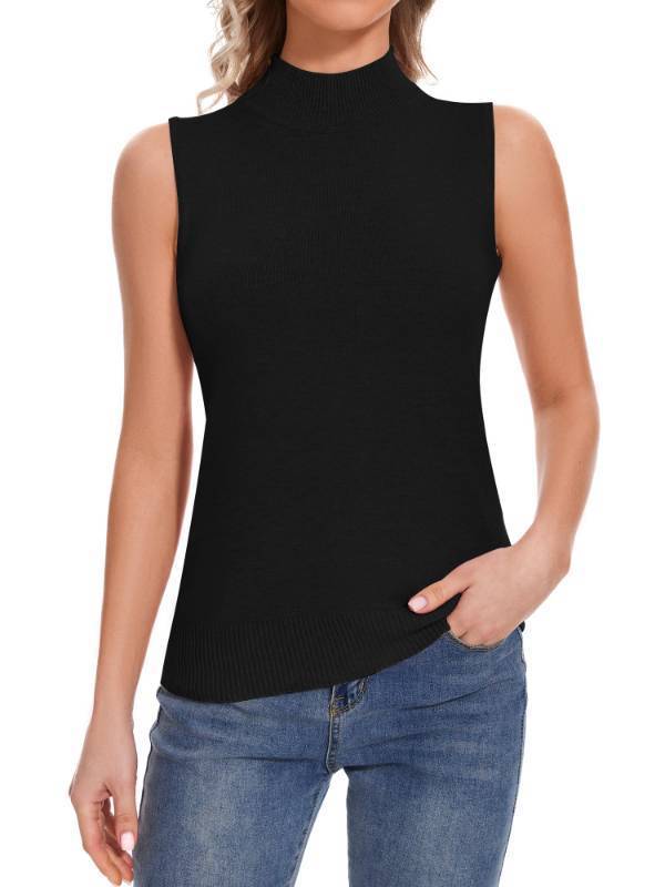lot 1152 image: Biffxeu Black Sleeveless Mock Neck Tops for Women XL Retail $19