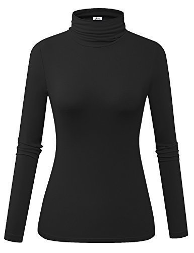 lot 1149 image: Long Sleeve Mock Turtleneck Stretch Slim T Shirt Layer Tops Black Small Retail $28