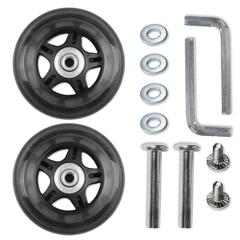 lot 1102 image: Replacement Luggage Suitcase Wheels OD 80mm Repair Kit Parts Retail $26