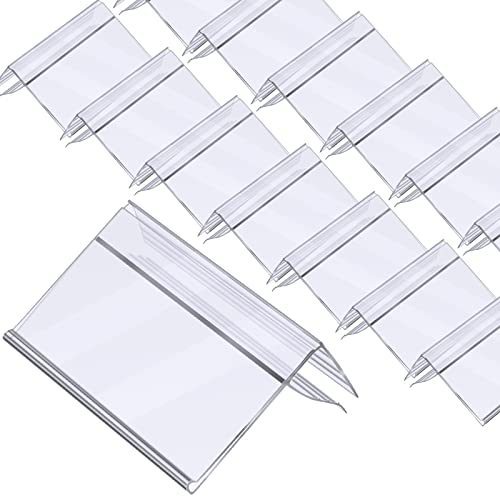 lot 1105 image: 1.25 x 3 Inches Shelf Label Holder Clear Plastic Clip on Shelf Tags for Wire Shelving&nbsp (100 Pcs) Retail $25
