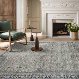 lot 1021 image: Srugn Washable Rugs 8x10 Area Rugs for Living Room,Rugs for Bedroom,Large Carpets,Ultra Soft Faux Wool Retro Dining Room Rug,Non Slip&Non-Shedding Low Pile Vintage Print Rug for Home Office,Green - Retail $100