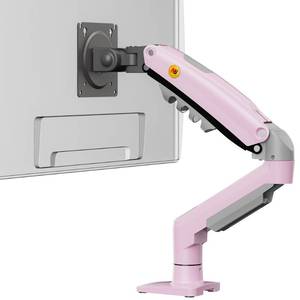 lot 1013 image: Monitor Mount,Fits 17-30 or Bigger Computer Monitors(Within 19.8lbs), Adjustable Stand with Tilt Rotation Swivel Function, Desk Mount F80 Series (Fantasy Pink) - Retail $20