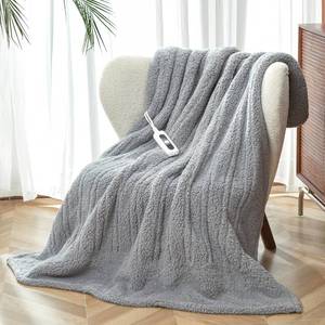 lot 1025 image: Heated Throw Blanket Double Sided Sherpa, Soft Heating Electric Blanket for Bed, Automatic Safety System, 6 Heating Levels & 4 Hours Auto-Off, 50x60 Arctic Grey - Retail $33