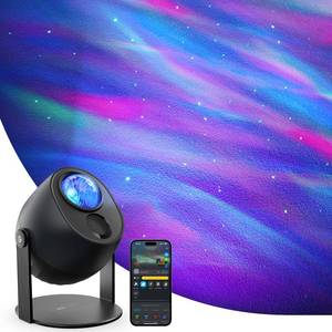 lot 1034 image: Govee Star Light Projector with 3 Aurora Flowing Effects, Works with Matter, Alexa and Google Assistant, 52 Scene Modes, 18 White Noise Options, LED Night Light Projector for Bedroom, Without Plug - Retail $90