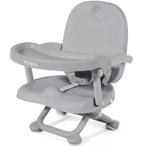 lot 1044 image: YOLEO Baby High Chair Booster Seat for Dining Table, Foldable High Chairs with Adjustable Heights, Travel Booster Seat with Removable Tray - Retail $36