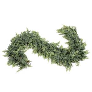 lot 1054 image: GlimLit 6ft Real Touch Cedar Garland Artificial Realistic Christmas Greenery Pine Garland with 150 Cedar Branches for Mantle, Fireplace, Table, Stairs, Doorframe, Window, Outdoor Indoor Xmas Decor - Retail $40