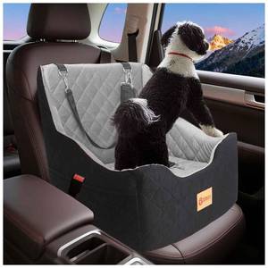 lot 1069 image: Dog Car Seat for SmallMedium Dogs Under 40lbs, Dog Booster Car Seats Memory Foam and Velvet, Detachable and Washable Pet Booster Carseats with Clip-On Satebelt and Storage Bag.(BlackGray) - Retail $50