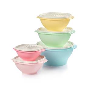 lot 1086 image: Tupperware Heritage 10 Piece Bowl Set - Retail $100