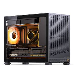 lot 1165 image: JONSBO D32 PRO Micro-ATX PC Case,High Compatibility Mini Desktop Case,AB Mode for MB, Support MATX Back-ConnectBTF MB,365mm GPU240AIO163mm Air Cooler,ATXSFX PSU, USB3.2 PC Gaming case,Black - Retail $73