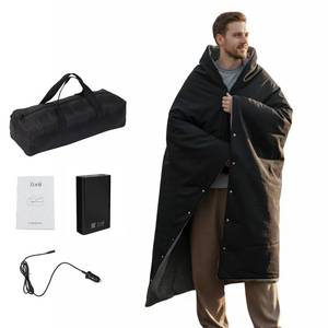 lot 1170 image: ZonLi Battery Heated Blanket Featuring 3M Thinsulate Fabric��Rechargeable 20V 40W Portable Heated Blanket with 3 Heating Levels,Includes 20000mAh Power Bank for Camping,Car,Stadium,Outdoors(Black) - Retail $100