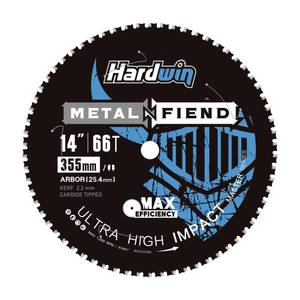 lot 1174 image: HARDWIN 14-Inch 66T Cermet Carbide Metal Cutting Saw Blade, Low RPM Cold Cut Blade for Mild Steel, Angle Iron & Pipe, 1-Inch Arbor - Value Choice for Light Fabrication & DIY - Fits Evolution S14CPS - Retail $57