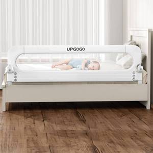 lot 1183 image: UPGOGO Folding Bed Rail for Toddlers,Baby Bed Rail Guard with Reinforced Anchor Safety System,Fit Bunk,Full Size,Queen,King,Twin(White,71x23.6) - Retail $56