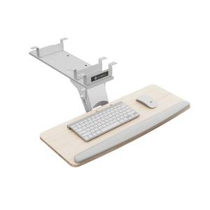 lot 1199 image: EUREKA ERGONOMIC Keyboard Tray Height Adjustable, Swivel Tilt Computer Keyboard Drawer Under Desk, 25x9.13 Sliding Keyboard & Mouse Platform with Mouse Pad for Typing, Maple - Retail $100