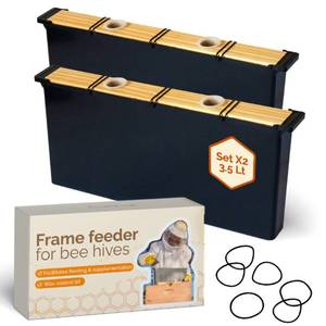 lot 1218 image: Subernig Bee Feeder - Beeswax-Treated Wood -2 Pack 3.5L Bee Feeders for Hives -(19Lx8.6Hx1.9W)In -Easy to Use and Clean -Feeding and Supplementation -Essential Beekeeping Equipment for Honeybee Hives - Retail $35