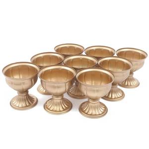 lot 1219 image: 15Pcs Gold Metal Candle Holders 5.12 Tall Stand Flowers Vase Candlestick Flower Arrangement Candelabra Candle Holder Stand Set for Wedding Party Event Restaurant Hotel Decoration - Retail $99