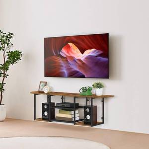 lot 1249 image: Fogein Floating TV Stand for 50 60 Inches TV,Wall Mounted Media Console with Open Storage Shelves��Modern Entertainment Center for Living Room,Bedroom (Brown) - Retail $27