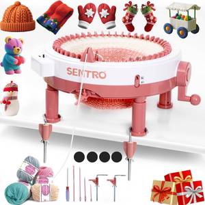 lot 1258 image: SENTRO Upgraded 48 Needle Knitting Machine, Circle Knit Loom Machine with Row Counter and Hand Crank,Crochet Knitting Loom Machine for Beginners and Seasoned Knitters - Retail $80