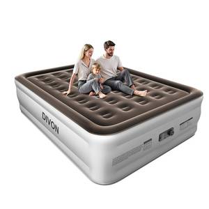 lot 1269 image: DIVON Queen Air Mattress with Built in Pump Raised, 2 Min Self Inflatable Mattress, 18���� Blow up Mattress for Adults, 660 LBS Portable Air Bed for Guest, Camping, Travel & Floor, Brown - Retail $80
