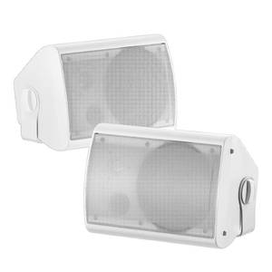 lot 1277 image: STUDIOFINIX 6.5 Inch 400W Outdoor Speakers Wired Waterproof Passive, Wall Mount Speakers for Patio Home Garage Pool (White) - Retail $114