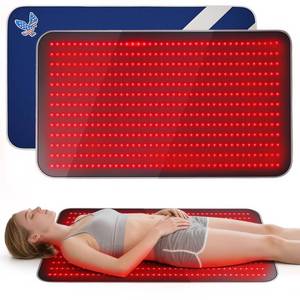 lot 1278 image: Red Light Therapy Mat for Body, 39.4 x 24 Large Size Near Infrared Red Light Therapy Pad Full Body, 660nm&850nm(520 LEDs), Adjustable Timer and Power Levels - Retail $99