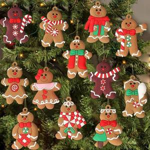 lot 35191 image: Gingerbread Man Ornaments for Christmas Tree, 12pcs Assorted Gingerbread Figurines Ornaments, Christmas Tree Hanging Decorations, 3 Inch Tall - Retail $8