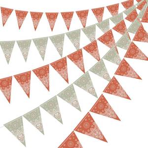 lot 35192 image: 5 Pack Western Cowboy Party Decorations Bandana Pennant Banner Rodeo Decorations Banner Wild West Party Decor for Western Cowboy Themed Yee Haw Country Party Supplies (Green) - Retail $12