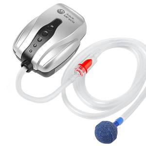 lot 35225 image: Aquarium Air Pump Fish Tank Bubbler Aerator, All-in-One Fish Tank Air Pump Kit, Quiet Small Aquarium Bubbler for 1-20 Gallon Aquariums - Retail $10