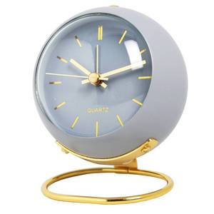 lot 35230 image: Small Tableclocks Classic Non-Ticking Tabletop Alarm Clock with Night Light, Battery Operated Deskclock with HD Glass for Living Room Bedroom Bedside Indoor Decor (RN-Blue) - Retail $16