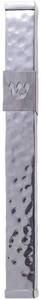 lot 35244 image: 12cm Contemporary Hammered Silver Metal Mezuzah Case Square Edge Silver Shin - Retail $15