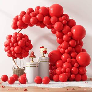 lot 35247 image: Red Balloons Different Sizes 18 12 10 5 Inch for Garland Arch, Premium Latex Balloons Wedding Anniversary Bachelorette Casino Birthday Party Decorations - Retail $8