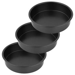 lot 35256 image: 8 Round Cake Pans - 3PCS Nonstick Round Baking Cake Pan, Mold, Dish, Flan, Tin, Carbon Steel Baking Set, Essential Bakeware - Retail $10